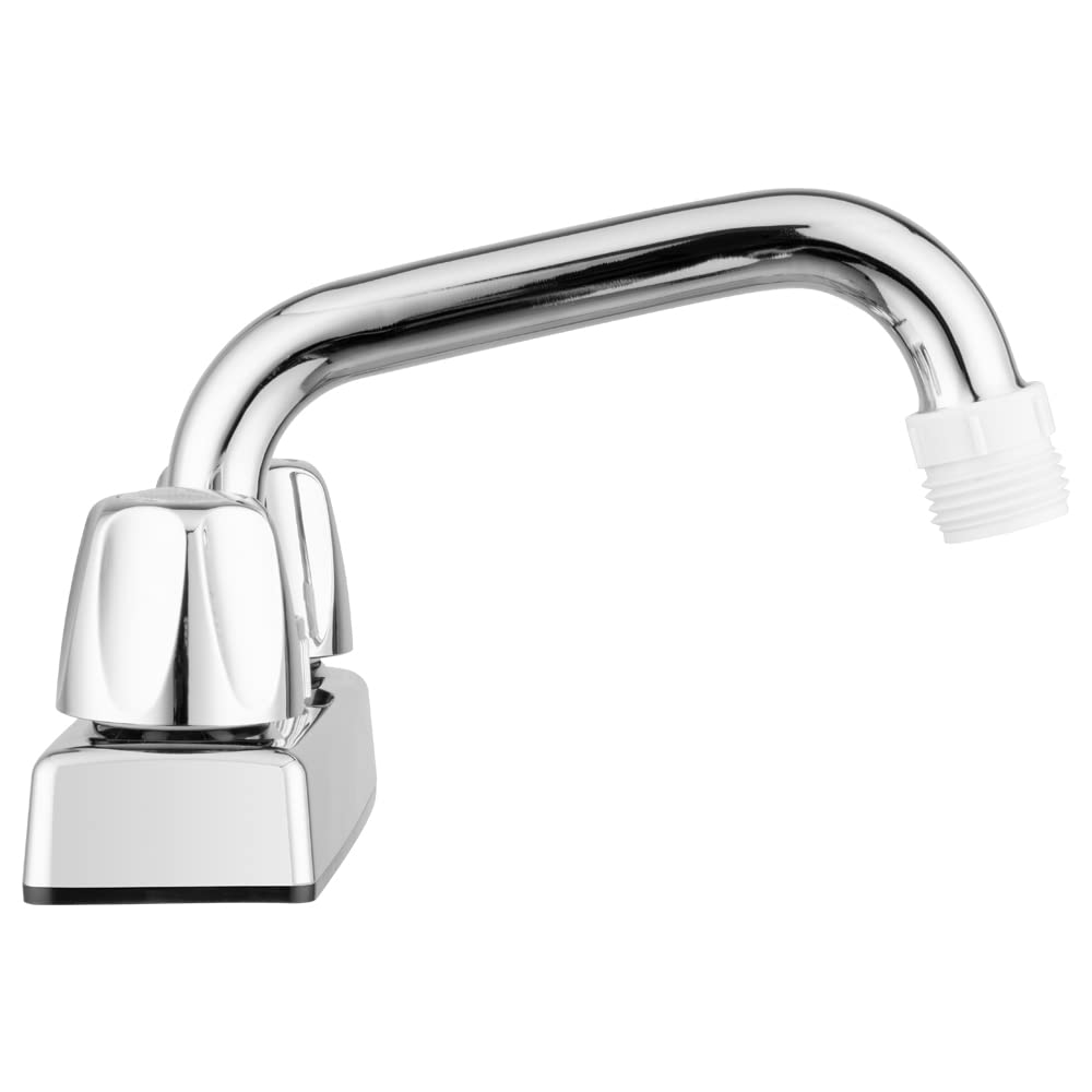 Pacific Bay - Lynden zestaw baterii do zlewu do prania - zawiera węże wlotowe, pułapka P i adapter węża ogrodowego - wylewka ze stali nierdzewnej - metaliczny chromowany korpus z tworzywa ABS i uchwyty - nowy 2022