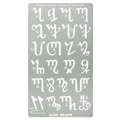Aleks Melnyk No.419 Metal Stencil, Theban Script or Witches Alphabet, ...