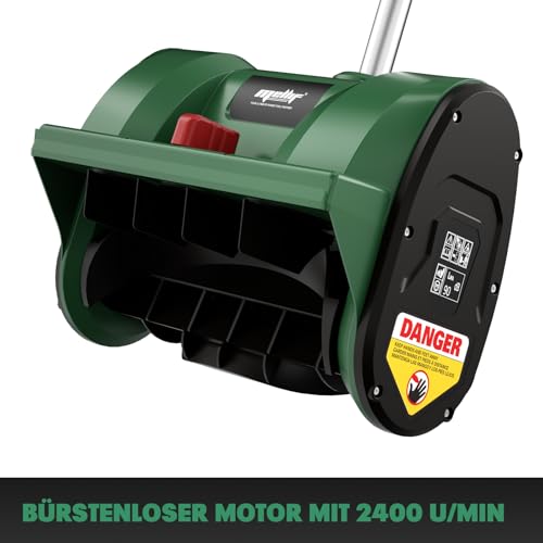 Mellif Akku Schneefräse,elektrische bürstenlose Schneebürste mit 4.0 Ah Batterie,Arbeitsbreite 30cm, max.Räumtiefe 15cm,Wurfweite 6m(inkl. MELLIF 4,0AKKU + 4,0 Ladegerät)