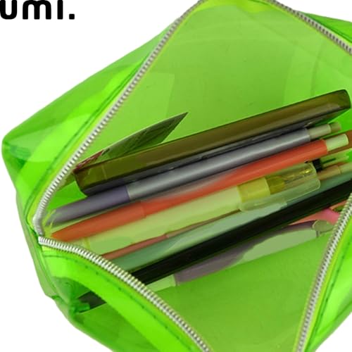 Image of Amazon Brand - Umi Clear Pencil Pouch PVC Large Pencil Case Zippered Waterproof Stationery Pouch for Students Yellow,Pencil Case,Office Supplies (Green)