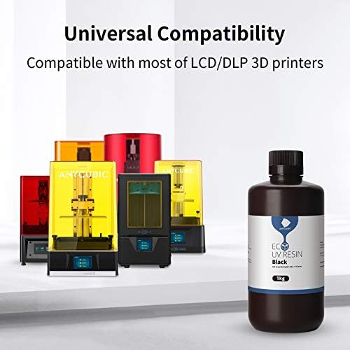 ANYCUBIC 3D Printer Rapid Resin, UV 405nm Plant Based Photopolymer Resin for LCD 3D Printing Black 1000g