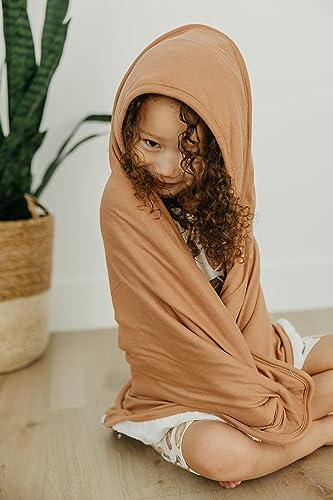 Image of Copper Pearl Hooded Bath Towels Premium Knit /Terry Cloth Baby Towels with Hood, Pockets, and Cool Designs - Great to Gift and Make Bath Time Fun - Baby Bath Towel, Pecan
