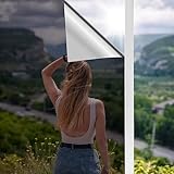 Cycbiki Spiegelfolie Fenster Sichtschutz Fensterfolie Blickdicht von außen Sonnenschutzfolie Fenster Innen mit UV Schutz für Dachfenster und Büro
