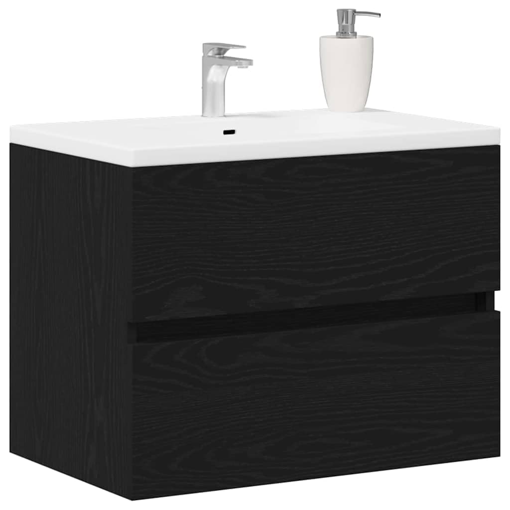 Mobile per lavello, in rovere nero, 60 x 38,5 x 45 cm, in legno