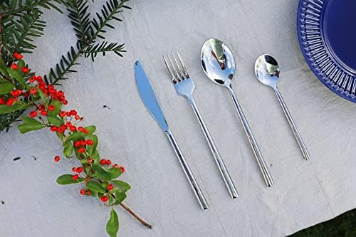 Exzact Cutlery Set Forged Stainless Steel 16pcs - 4 x Forks, 4 x Table Knives, 4 x Table Spoons, 4 x Teaspoons Flatware/Silverware/Home - Service for 4