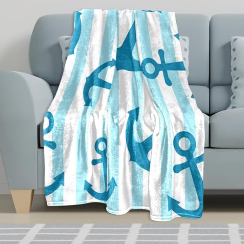 Couverture polaire voile bleue rayée couverture microfibre chaude douce