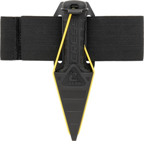 Cressi Mamba Knife-Tauchermesser mit schlankem, spitzem Design, 7 cm Klinge mit glatter/gezahnter Schneide aus Rostfreiem Stahl 4Cr14, Scheide mit Schnur/Sicherheitsverschluss