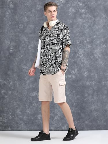 Image of StitchX Men's Half Sleeve Aztec Printed Cuban Collar Shirt