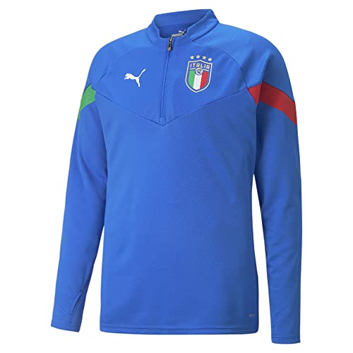 PUMA FIGC Italien Training 1/4 Zip Top Herren blau/rot, L