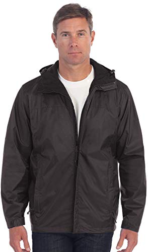 Gioberti Men's Waterproof Rain Jacket, Charcoal, M