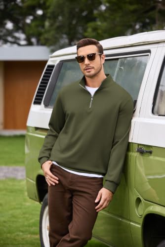 COOFANDY 1/4 Zip Pullover Men Mock Neck sweatshirt Business Casual Sweater — view 2