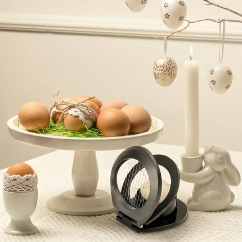 BIBURY Eierschneider aus Edelstahl, Eischneidewerkzeug, 2 in 1 Eierschneider Metall aus 304 Edelstahl, Professional Egg Slicer Schneider für Eier, Erdbeeren, weiches Obst(spülmaschinenfest) 2