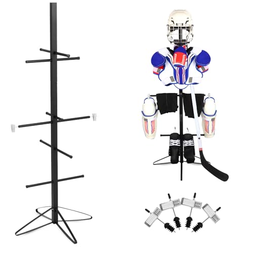 Hockey Gear Drying Rack Metal Sports Gear Storage Drying Rack, Hockey Sports Gear Storage Dry Rack for Adult and Child Hockey Equipment Rack-4 Additional Hanging Clips by MYHLPER - Used condition - US$30.39