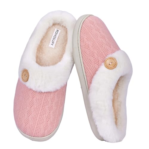 RDHOSUPY Cozy Slippers for Women Fuzy and Slip-on House Slippers