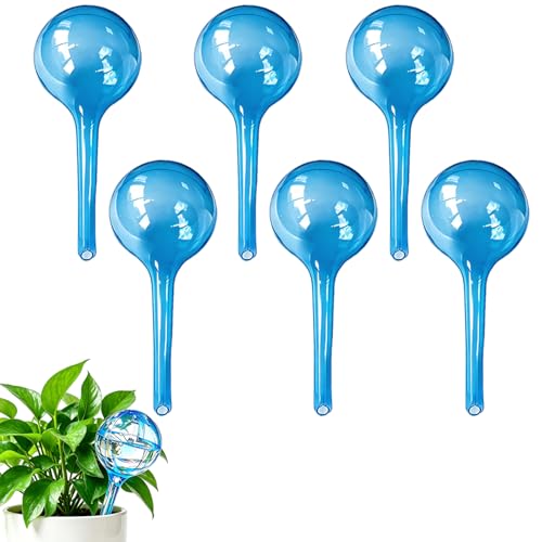 MOONSOUND Small Plant Watering Globes 6pcs Plastic Plant Watering Devices Plant Waterer Self Watering Bulbs for Indoor Outdoor Plants