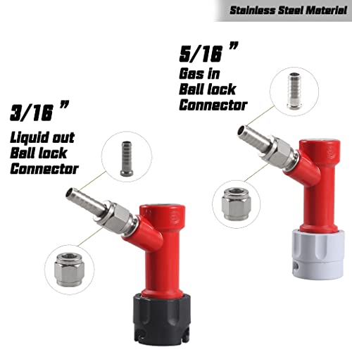2 Pair Hose Swivel Nut Barb, 3/16'' Barb & 5/16'' Barb, Stainless Steel 1/4" Mfl Quick Disconnects Fittings For Home Brewing Keg By Pera #TOP2