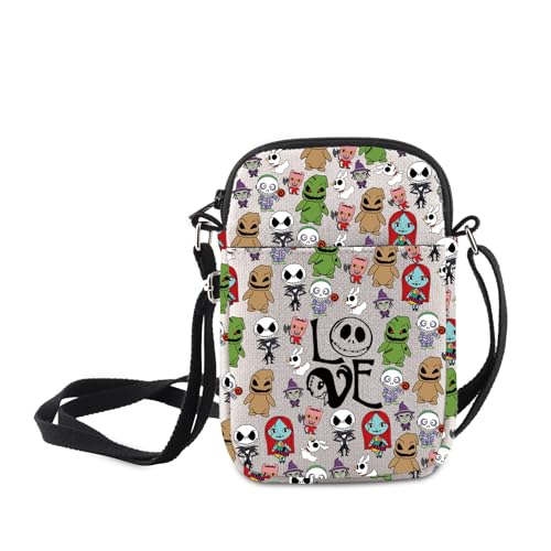 MNIGIU Horror Movie Lover Gift Crossbody Bag Halloween Shoulder Bag Cartoon Skeleton Gift