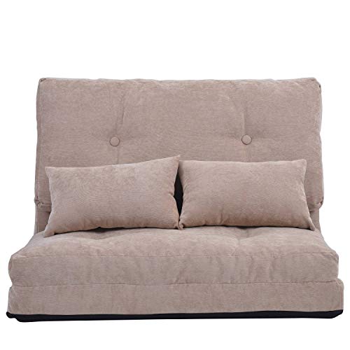 YQ WHJB Adjustable Floor Couch,Folding Futon Sofa with 2 Pillows,Soft Comfortable Lounge Sofa for Li