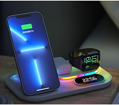 zsedp 4 in 1 fast charger clock pad for phone watch charging stand for