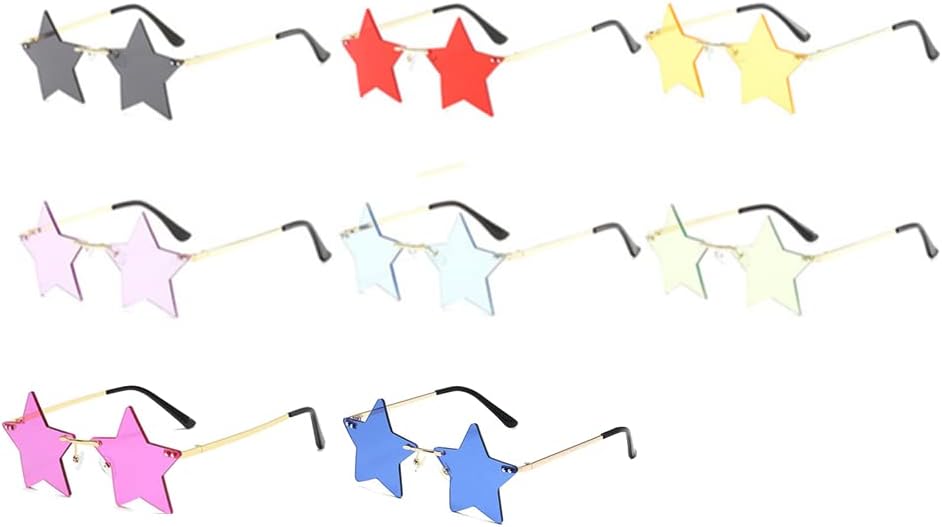 Rimless Star shape Sunglasses Personality Sun Glasses for women/men Party glasses personality pentagram eyewears - Image 5