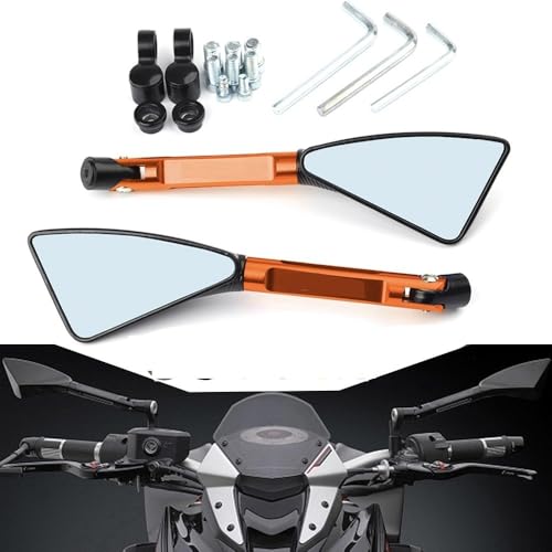 Espejo retrovisor de motocicleta competicion naranja para rutas de curvas y circuito 3