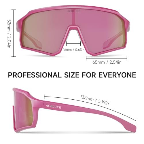 Acbluce Girls Sunglasses For Kids Youth Softball Sports Sunglasses For Cycling Baseball Running Teens Pink Age 8-16 Uv400 Glasses thumb #4