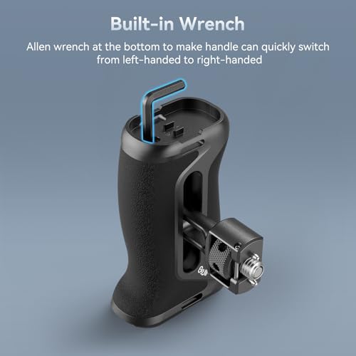Image of SmallRig Side Handle with (1 /4 inch & 3 /8 inch) Two-in-One Locating Screw, Stretchable Mounting Point, Ergonomic Handgrip with 36mm Up /Down Adjustable, Left /Right Hand Universal - 4346