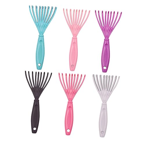 Mikinona 8 Piezas herramientas de limpieza cepillo de peine de mango cepillo de pelo limpiador de pinceles limpiador de cepillos para el cabello cepillo limpiador de peines Color Aleatorio