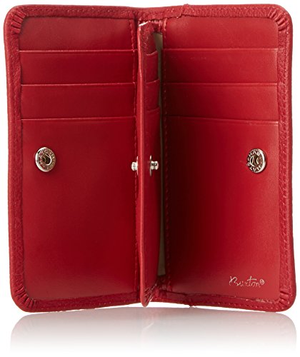 Buxton Hudson Pik-Me-Up Snap Card Case, Dark Red #TOP3