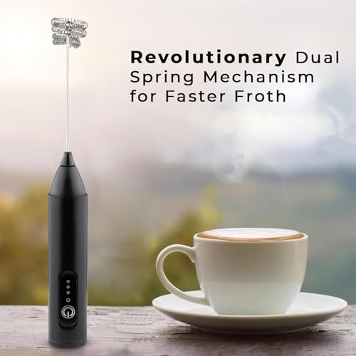 Image of Coffee Frother Electric with 3 Speed Modes, USB Rechargeable Stainless Steel Whisk for Coffee, Cappuccino and Matcha, Single Whisk Design