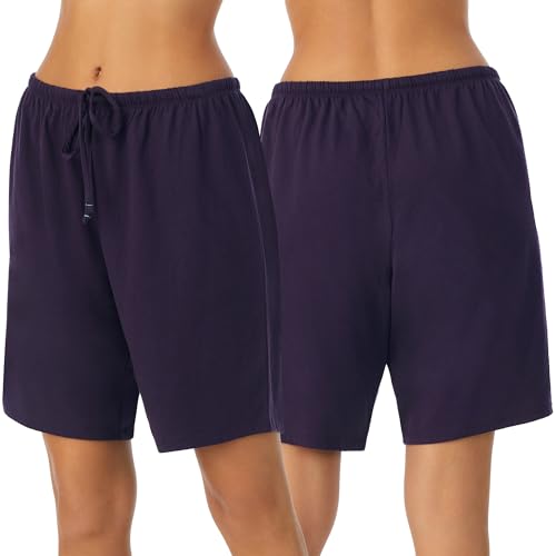 Image of Nautica Womens Sleep Bermuda Shorts - Lightweight, Breathable Pajama Bottoms - Cotton Knit Jersey Sleepwear and Loungewear