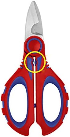Craft Scissors Scissors Electrician Stainless Steel Scissors Red 19cm with Crimping Function Scissors