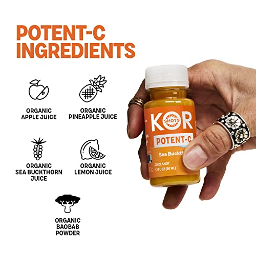 Kor Shots Sea Buckthorn And Baobab Shot - 24 Pack X 1.7 Fl Oz - Potent C - Superfoods Vitamin C Shot - Usda Certified Organic #TOP1