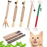 Kojude Silvervine Sticks Catnip Rope Toys Set for Cats Teeth Cleaning,Cat Chew Toys,Kitten Dental Care Toys for Indoor Cats to Promote Oral & Dental Health
