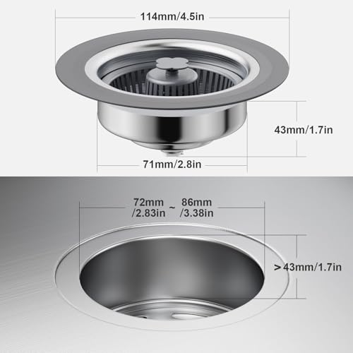 Colador y Tapón para Fregadero de Cocina 3 en 1 Acero Inoxidable miniatura 6