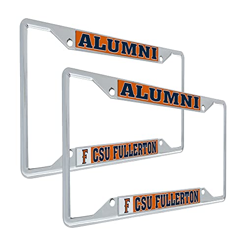 Desert Cactus Cal State Fullerton California State License Plate Frame Metal Car Tag Holder for Front or Back of Car Officially Licensed (Alumni 2-Pack)