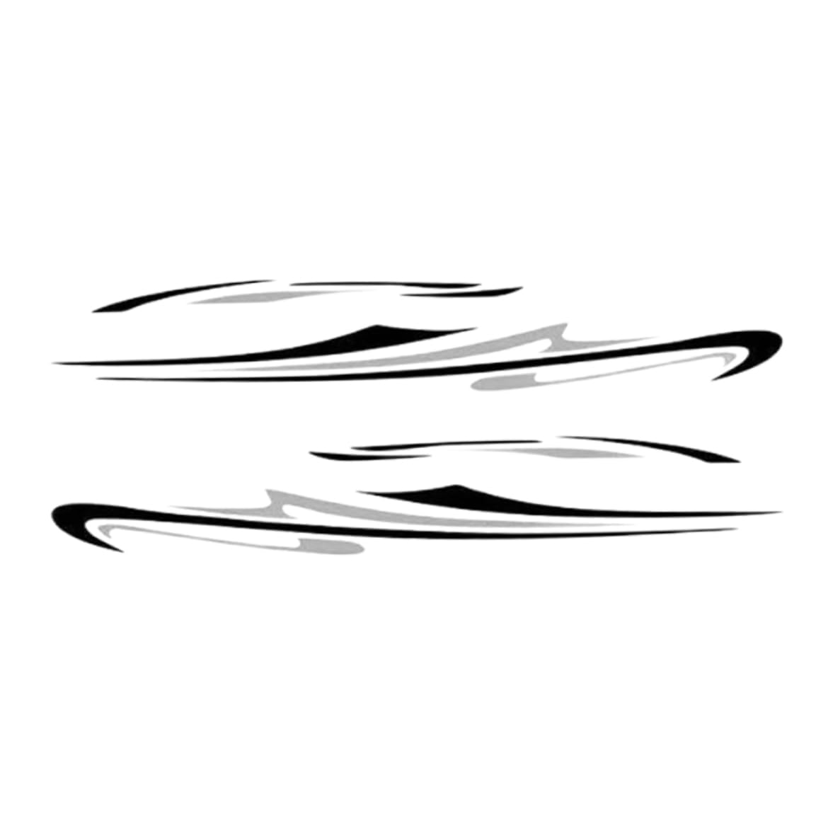 Decalcomanie per adesivi per auto 2 pezzi Strisce Adesivi in ​​vinile personalizzati Decalcomanie decorative per per sportivi per roulotte Nero Grigio
