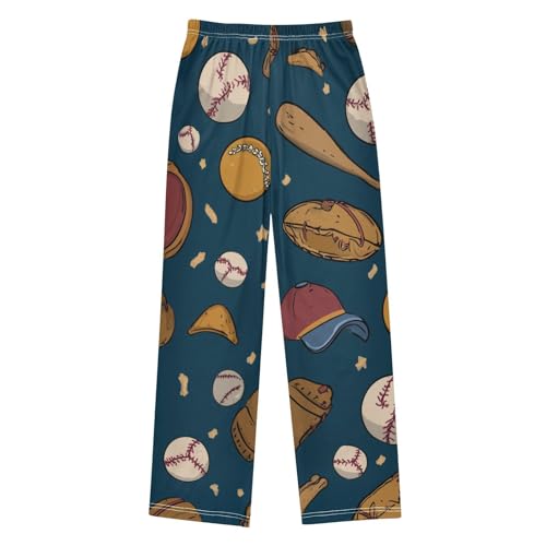 ZZXXB Cartoon Baseball Boys Long Pants Soft Trousers Elastic Waist Kids Lounge Bottoms with Pockets S-XL2