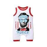 LYQTloml Infant Newborn 4th of july onesies for baby boy Outfit Sleeveless One Piece Romper Onesies