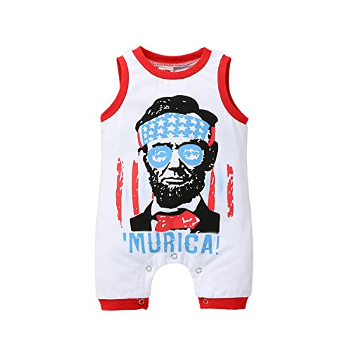 Lyqtloml Infant Newborn 4Th Of July Onesies For Baby Boy Outfit Sleeveless One Piece Romper Onesies Jumpsuit Independence Day Bodysuit Outfits Clothes Gift #TOP27