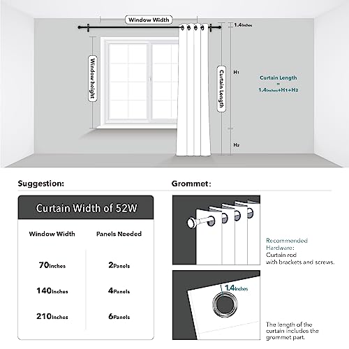 Deconovo Total Blackout Curtains Linen Curtains Room Darkening Curtains with Grommets for Bedroom Living Room Kids Room, 2 Panels，Sky Blue，52Wx84L Inch by Deconovo - Image 8