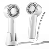 KinYiLO Ventilatore Portatile USB Ricaricabile – Mini Ventaglio 3 Velocità con Supporto da Tavolo, Silenzioso per Ufficio Viaggio Esterno, Regalo Estate, bianco