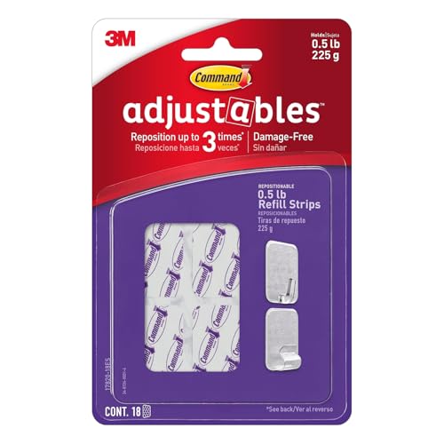 Command Mini Refill Strips 0.5 lb. Clear 18/Pack (17820-18ES)