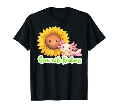 Lindo Axolotl Anime Kawaii Pastel Axolotl Girasol Camiseta