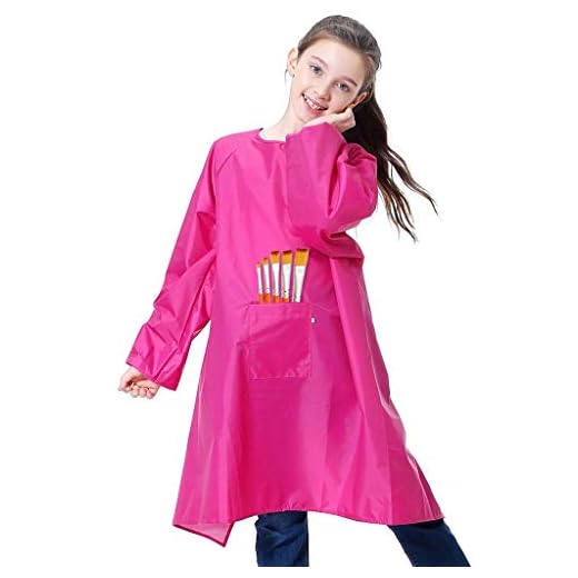 Royar beauty Kids Art Smock, Waterproof Apron with Pocket for Children, Artist Painting Aprons Smocks with Long Sleeve
