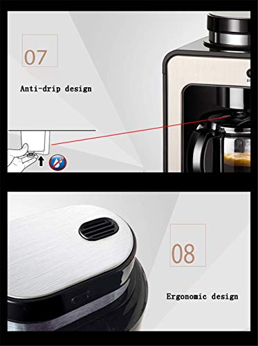OUBBDVRT Kaffeemaschine eingebaut, Kaffeemaschine Single Cup Smart Home Automatic Mini Tea Machine Frisch geschliffen kommerzielle Kaffeemaschine interessant