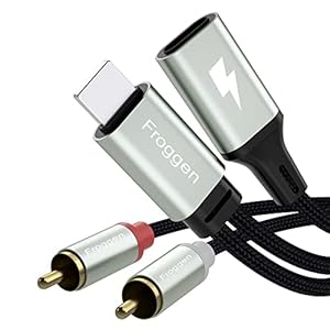 Lightning Cinch kabel 2RCA Lightning Audio Kabel Chinch Kabel met opladen compatibel met tablets, thuisbioscoop, smartphones, stereo-installatie, luidsprekers, tv enz
