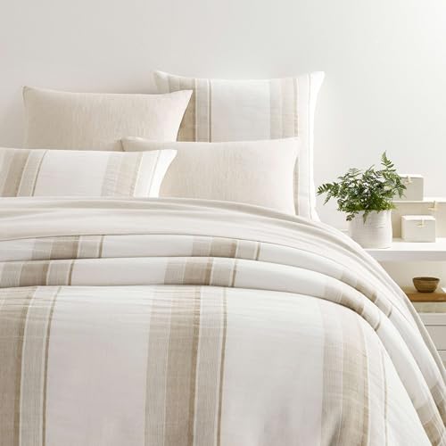Pine Cone Hill Napa Stripe Linen Natural Stripe Linen Duvet Cover, King