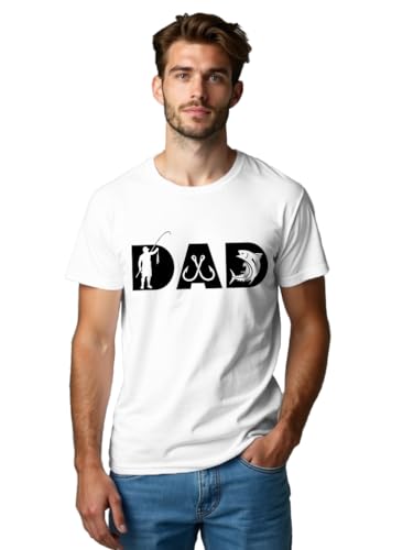 T-shirt Fishing Dad homme vêtement de pêche humoristique coton