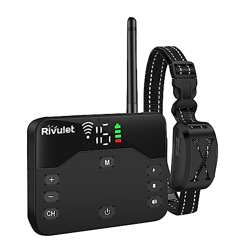 Rivulet Wireless Dog Fence System Electric Dog Fence Training Collar W/Remote 2-In-1, Wireless Dog Fence Containment, Adjustable Vibration & Shock, Rechargeable Pet Fence For Small Medium Large Dogs #TOP27